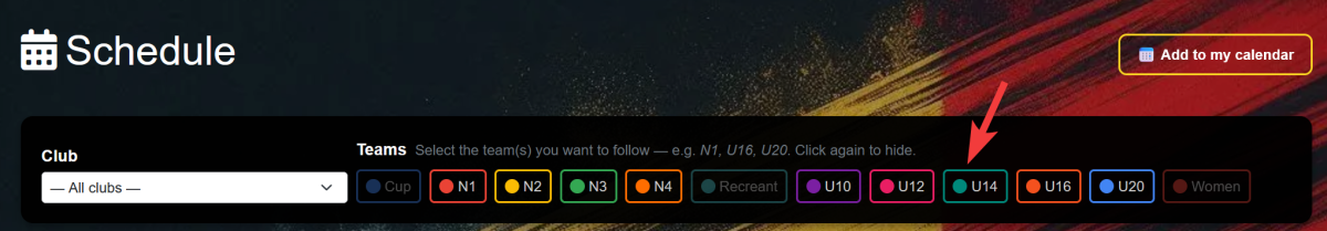 Schedule category toggles